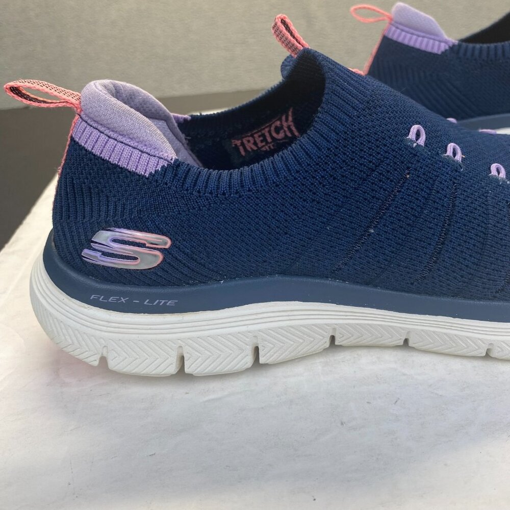 Skechers Flex Appeal 4.0 Victory Lap Navy Lavender Womens Athletic Shoes,Size 10 - Picture 10 of 12